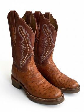Lucchese Full Ostrich Quill Leather Women’s Boots Size 7B GUC!
